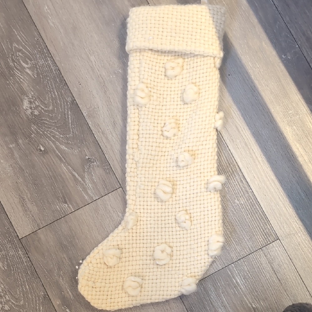 Anthropologie Cream Knit Stocking